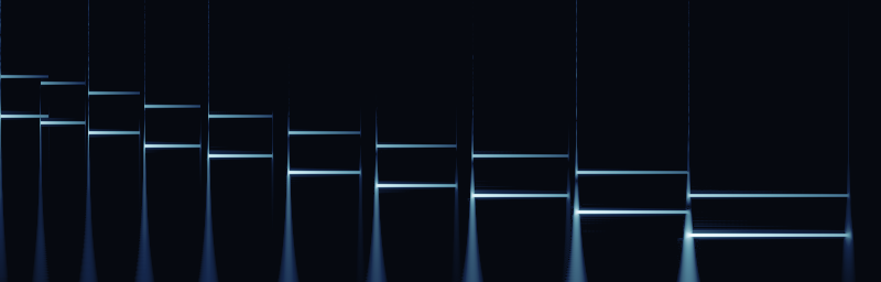 cochleagram of the sounding -- a staircase descending into dark